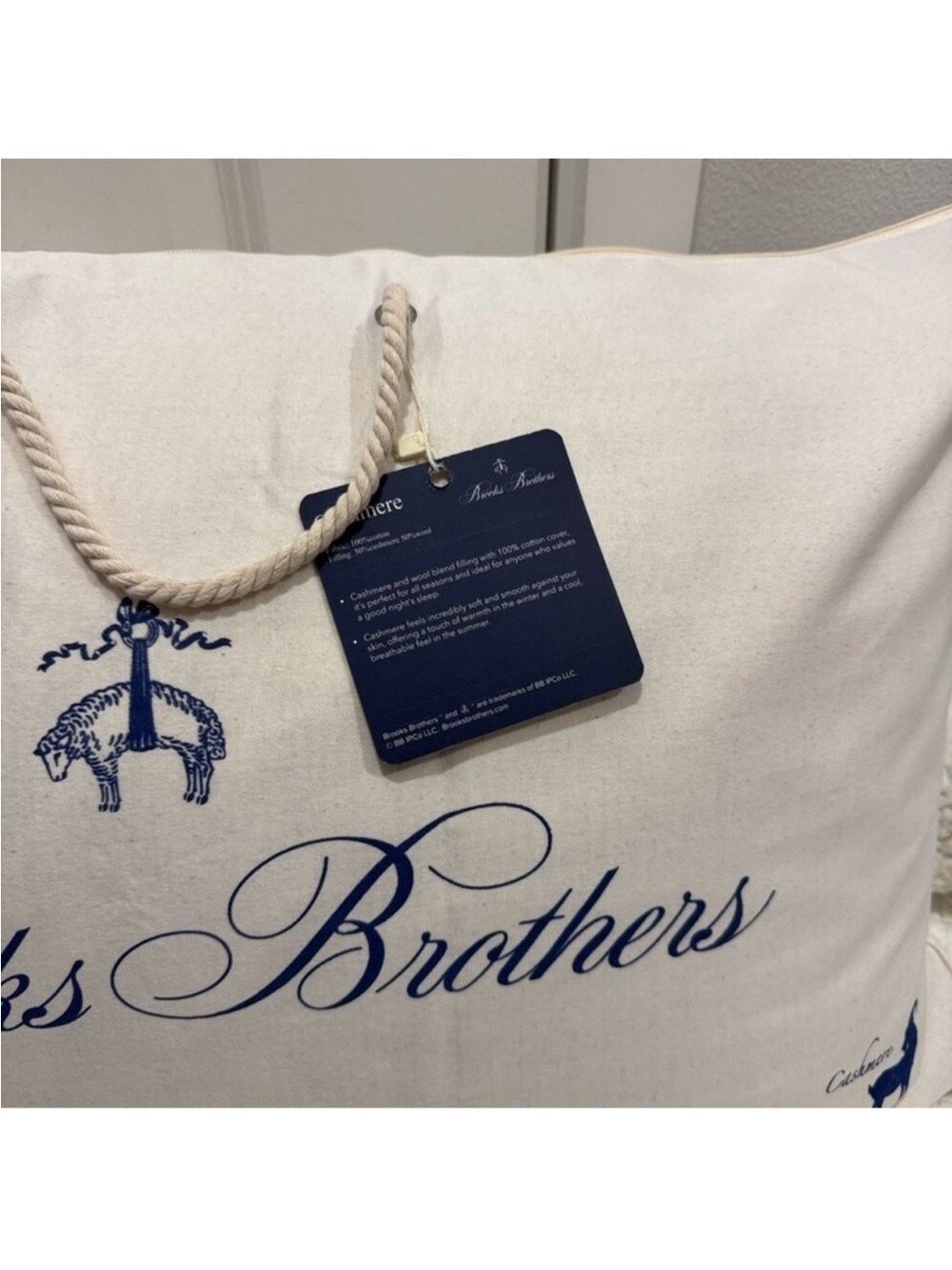 Brooks Brothers set of 2 Cashmere And Wool Blend Luxury Pillows - Picture 6 of 10